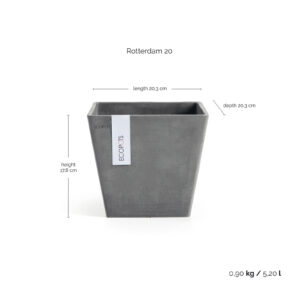 Ecopots Rotterdam Grijs - 20 x 17.5H cm