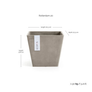 Ecopots Rotterdam Taupe - 20 x 17.5 cm