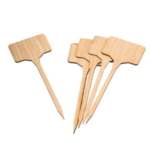Plaat etiketten bamboe - 5 stuks