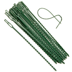 Universele bindband met rattenstaartsluiting groen - 23 cm lang, set van 30 stuks